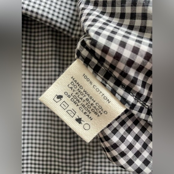 Doen Quinn Dress Black Gingham Puff-Sleeve Midi Dress XS - Picture 6 of 6